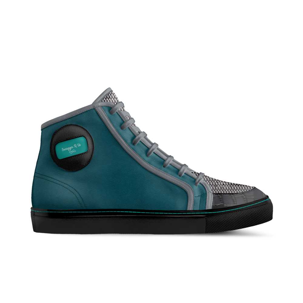 Swagger R Us men's high-top fashion sneaker in genuine Italian leather with padded logo