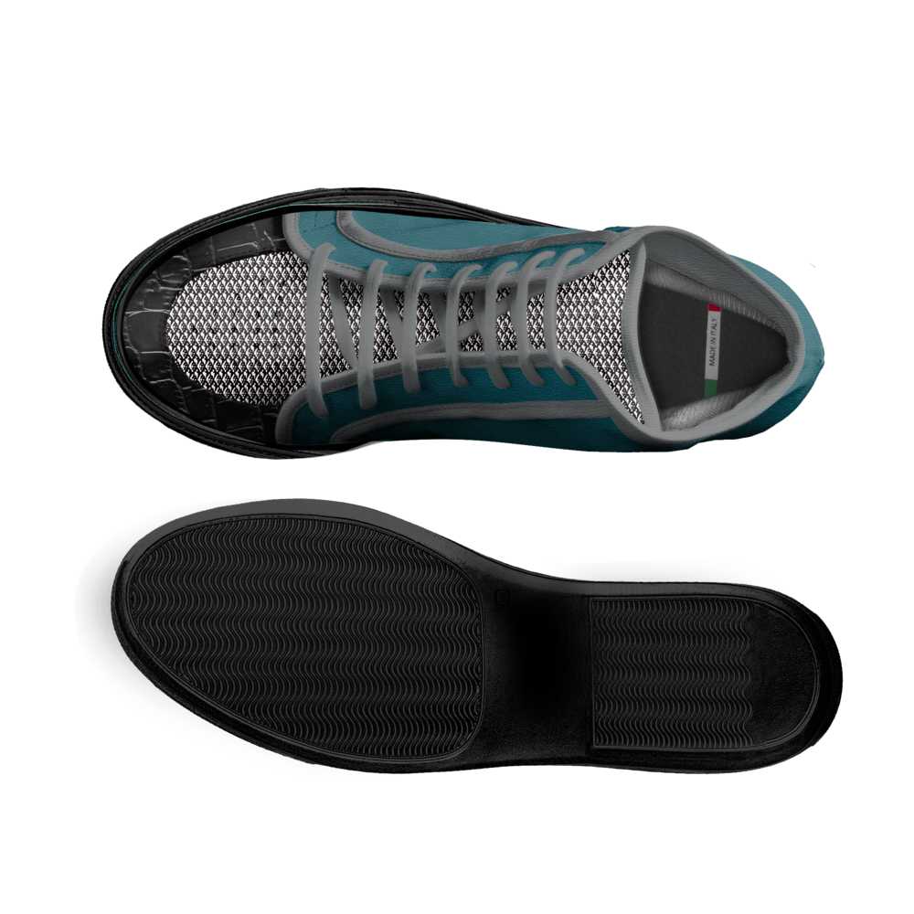Swagger R Us men's high-top fashion sneaker in genuine Italian leather with padded logo
