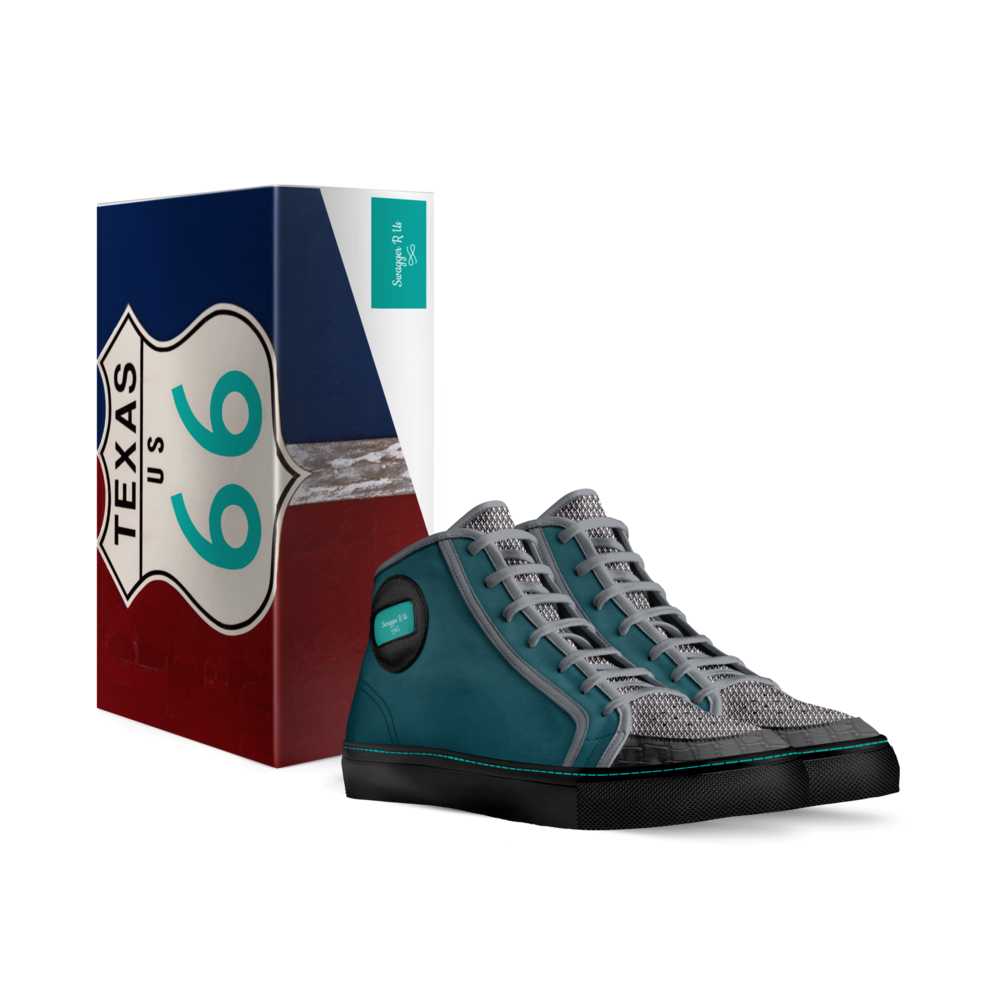 Swagger R Us men's high-top fashion sneaker in genuine Italian leather with padded logo