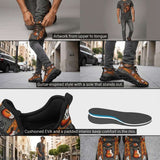 Guitar Orange Twisted-Sole Suede-Look Men's Sneakers