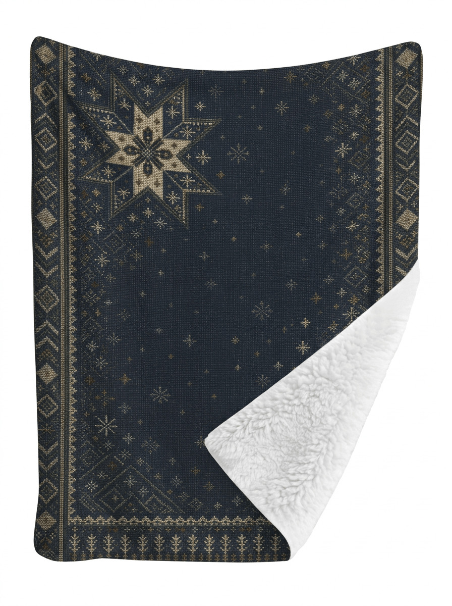 Rich and Rich Nordic Snowflake Sherpa Fleece Throw 60 x 80 - Rich and Rich Homeopportunities