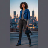 Unisex Chess City Faux Leather Black Boots