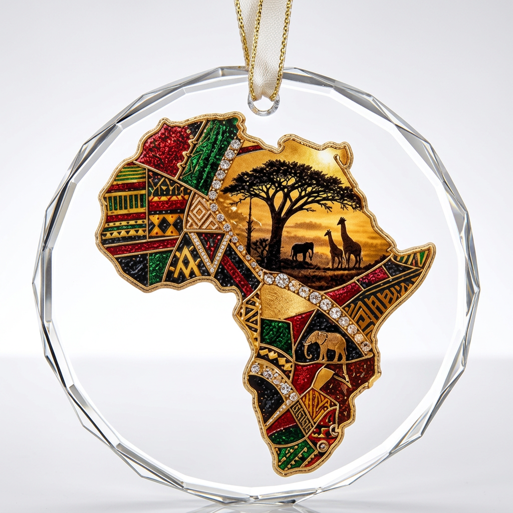 A Rich and Rich Round Crystal Glass Ornament of Africa