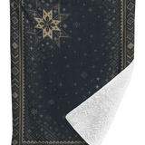 60×80 navy throw with Nordic snowflake print and fluffy sherpa backing — additional view 9