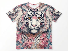 Load image into Gallery viewer, Rich &amp; Rich White Tiger Cherry Blossom All-Over Print T-Shirt - Rich and Rich Homeopportunities
