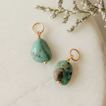 Load image into Gallery viewer, Blue Turquoise Hoop Charms

