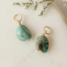 Load image into Gallery viewer, Blue Turquoise Hoop Charms

