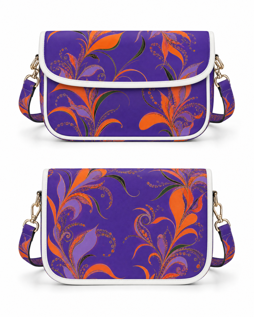 Rich & Rich Purple Passion Botanical Flap Shoulder Handbag - product