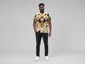 Men's Geometric Shapes Earthtone - Boho Chic for Everyday Wear, Perfect Gift for Art Lovers, Unique Casual T-Shirt, Trendy Summer Top - Rich and Rich Homeopportunities