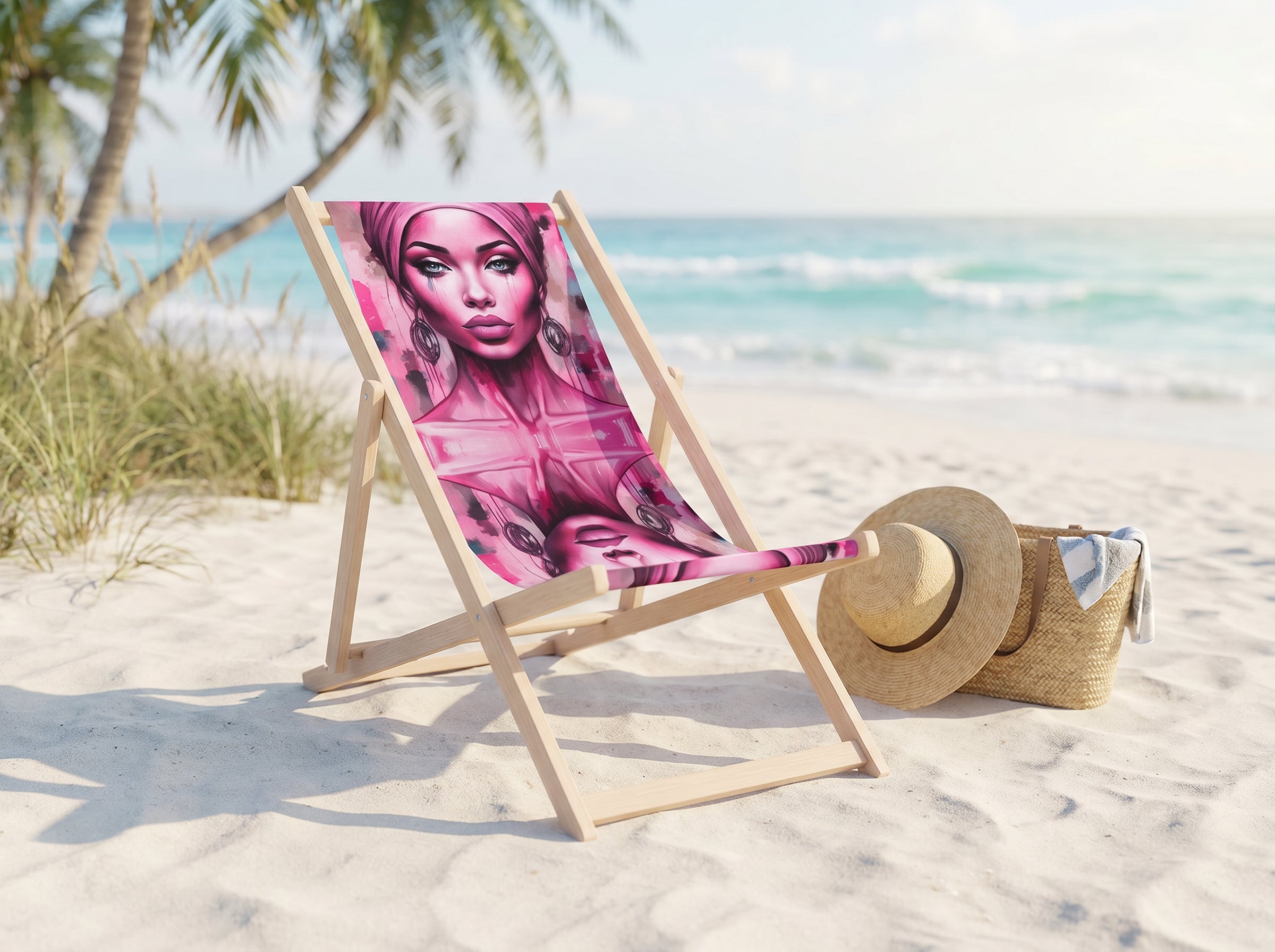 R&RH 'Her Eyes' Pink Designer Deckchair