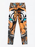 Rich & Rich Blue Eyes Tiger All-Over Print Leggings flat mockup