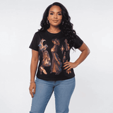 Enchanted Halloween Motif Women's Black T-Shirt