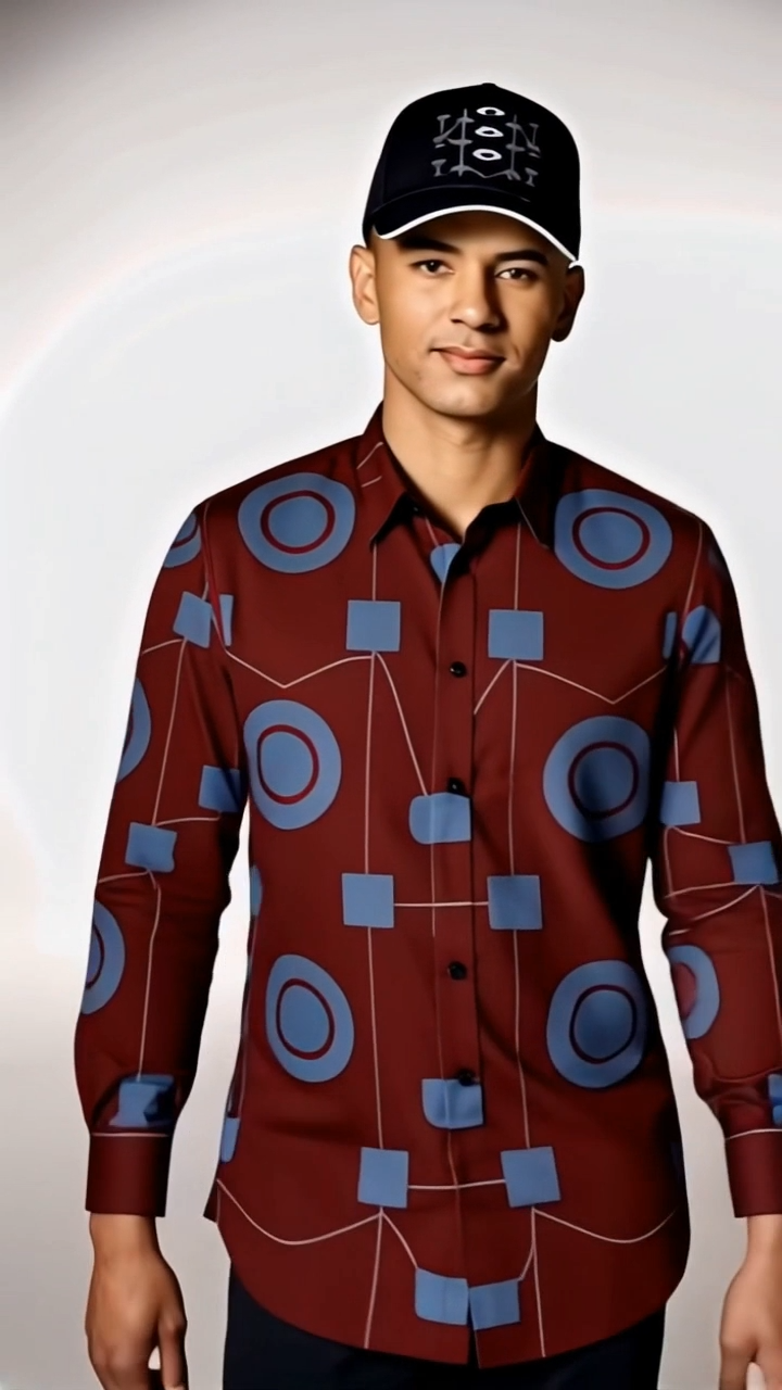 R&RH Geometric Sandwich Peak Unisex Black Cap