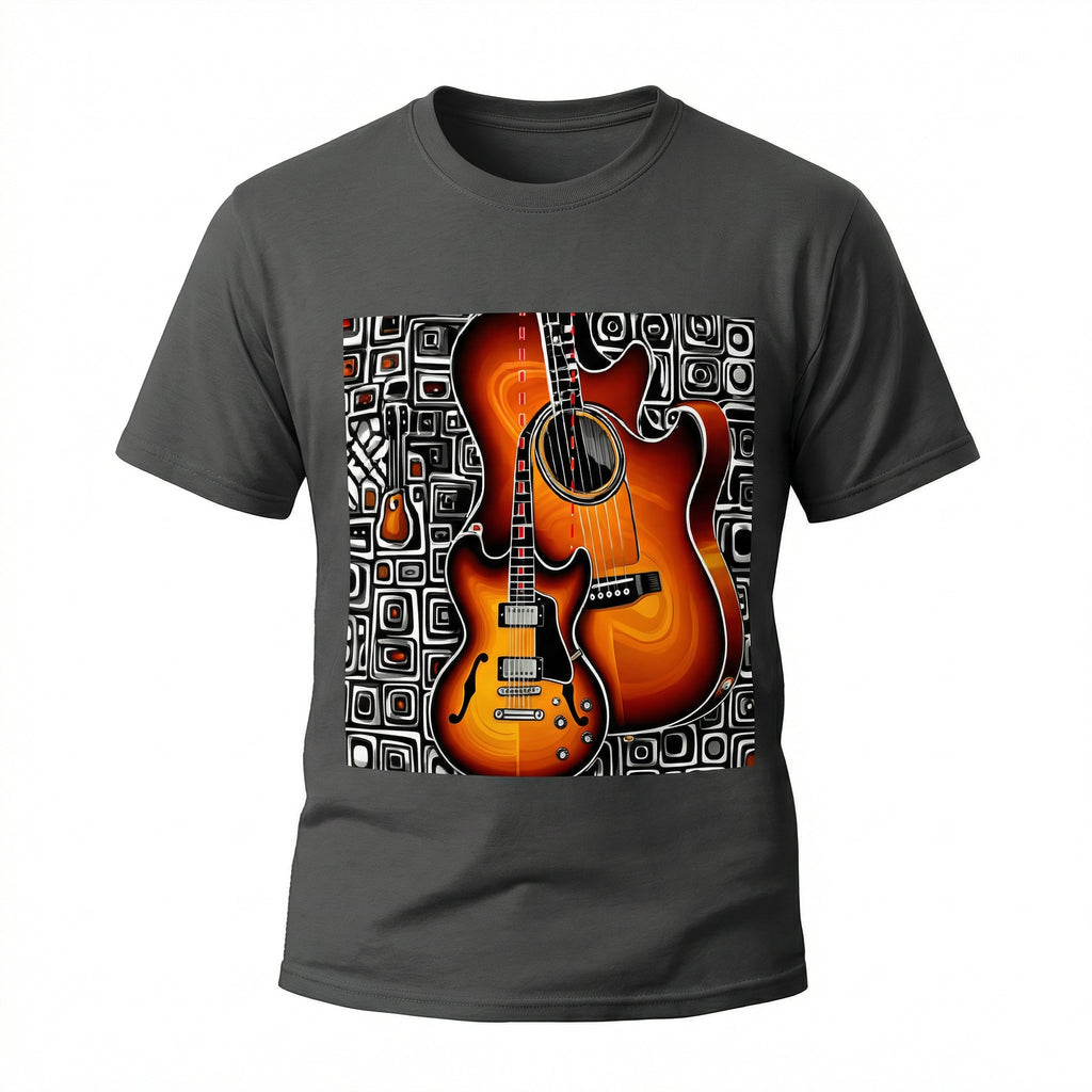 Retro Acoustic & Electric Guitar T-Shirt | Music Lover Graphic Tee