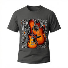 Load image into Gallery viewer, Retro Acoustic &amp; Electric Guitar T-Shirt | Music Lover Graphic Tee - Rich and Rich Homeopportunities
