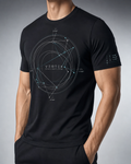 Vertex Vector Orbit T-Shirt in black with silver geometric Vertex menswear design