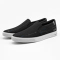 Vertex Monolith Code Slip-On Shoe Slip-On Shoe in black with electric blue geometric Vertex menswear design