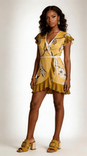 Load image into Gallery viewer, Rich and Rich Women's Pale Yellow Tea Dress | Women’s Designer Sleeveless Wrap Mini Dress - Rich and Rich Homeopportunities
