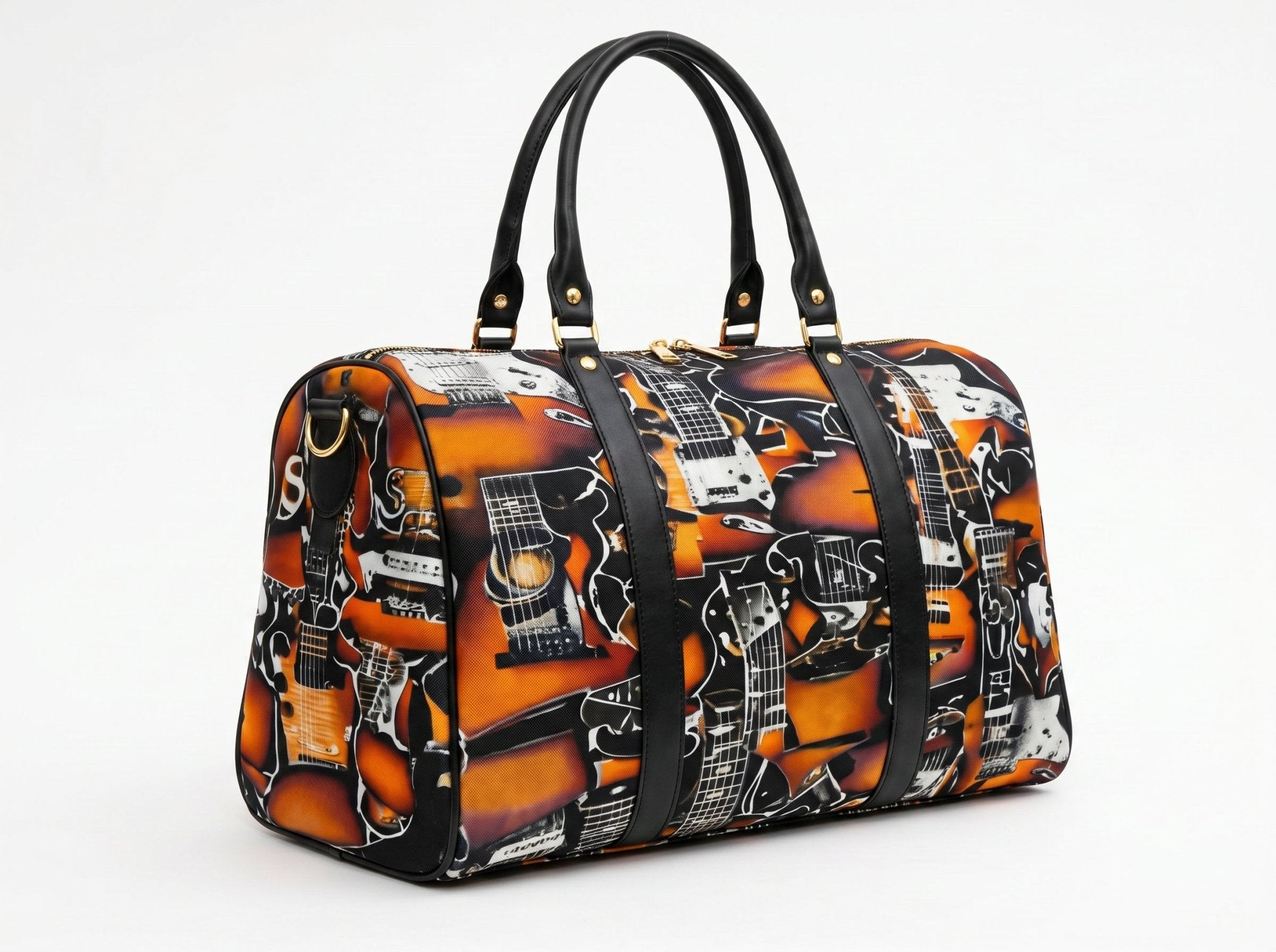Rich and Rich Orange Pattern Guitar Graphic Travel Bag - Rich and Rich Homeopportunities
