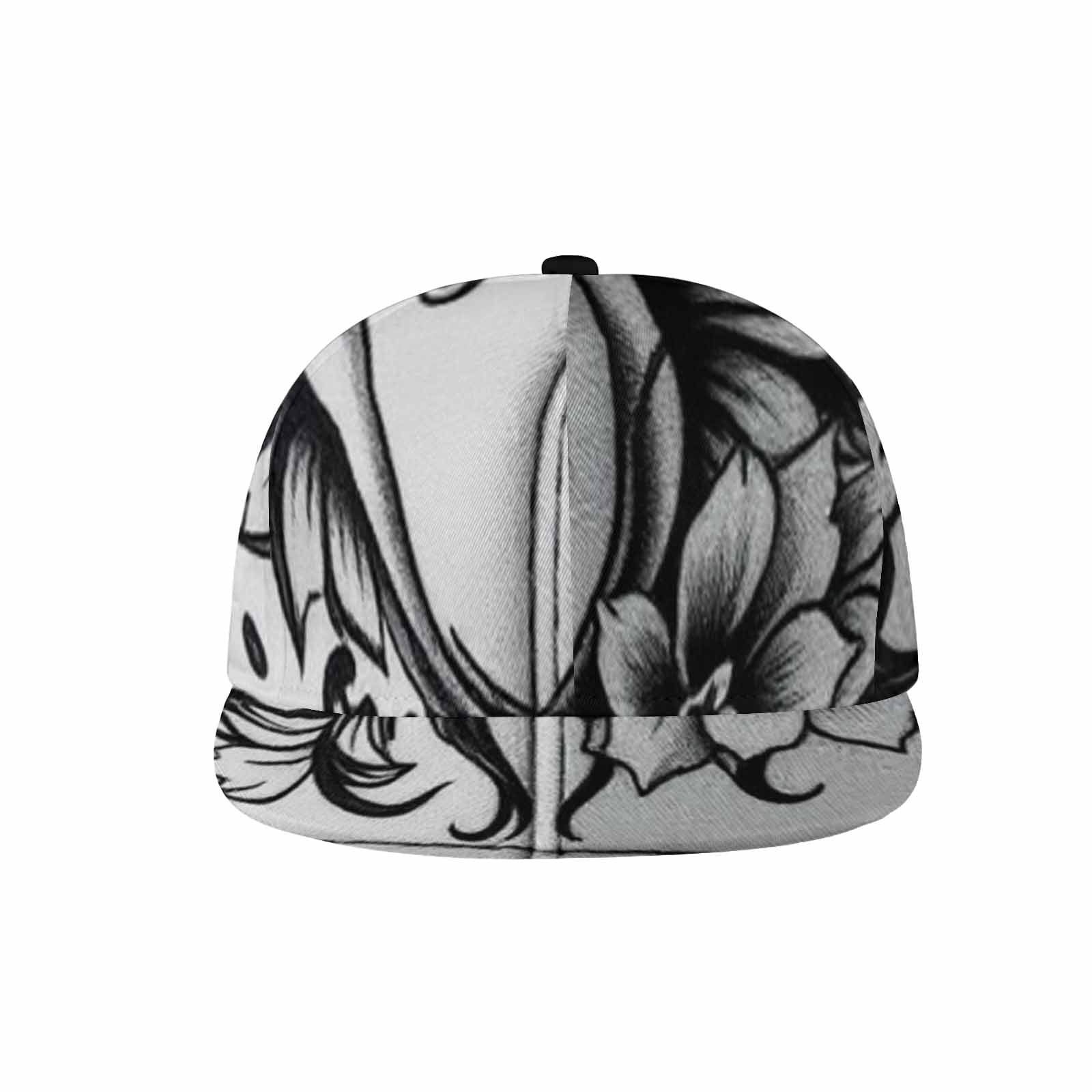 R&RH Men's White Abstract Snapback Hat with adjustable strap